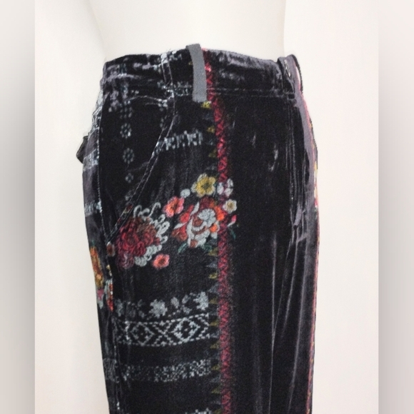 RAYON SILK BLEND VELVET JOHNNY WAS TROUSERS - Picture 8 of 13
